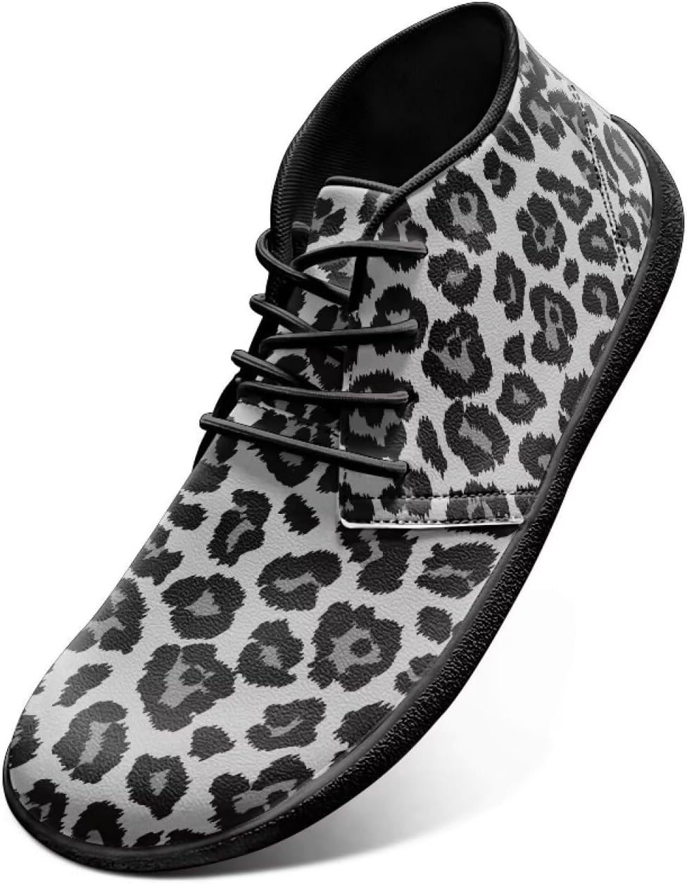 

Кроссовки для женщин и мужчин, водонепроницаемые кожаные туфли с широкой носочной частью для женщин Yreiwoby, Leopard Print