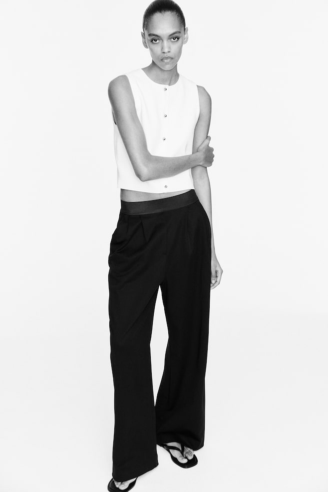 

Прямые брюки из джерси H&M, черный