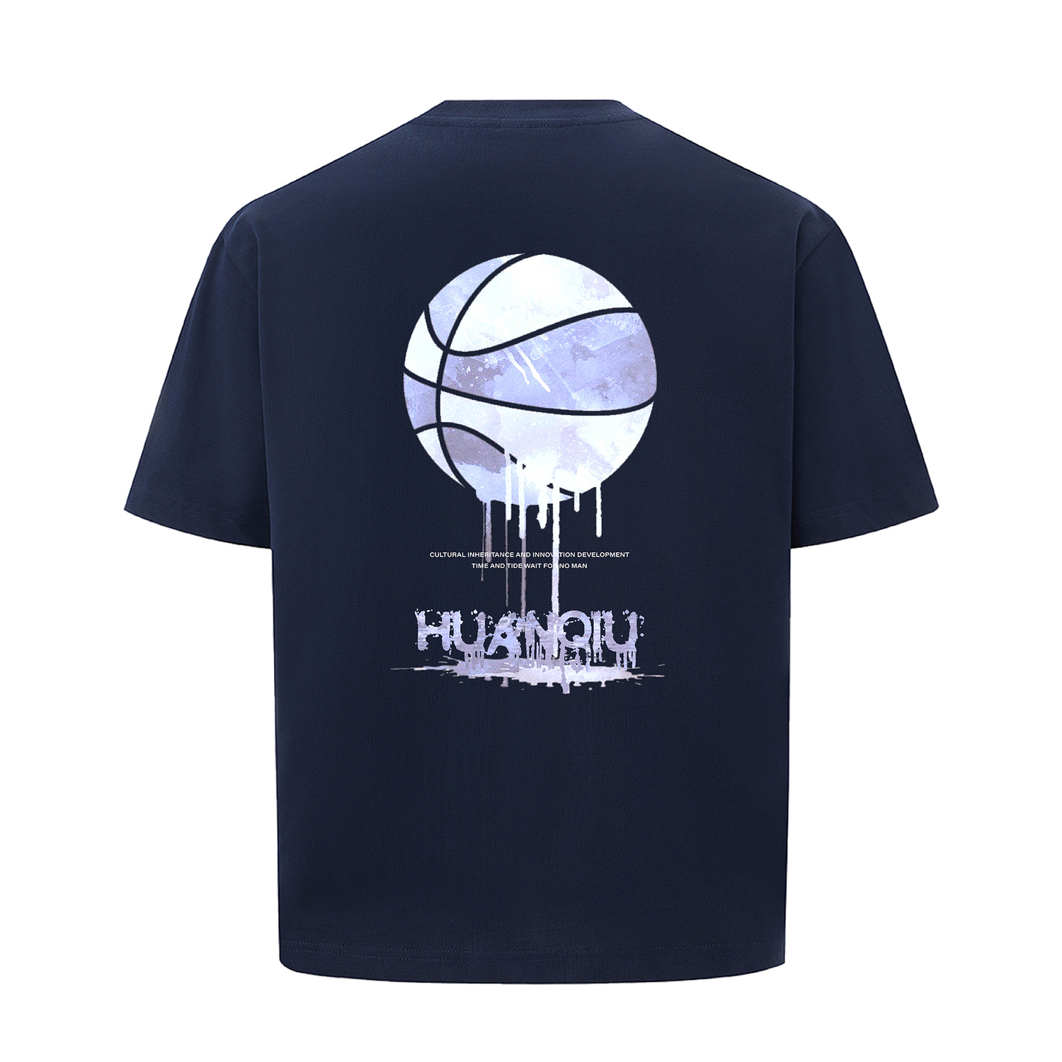 

Футболка Unisex Crew Neck тонкая Heavyweight HUANQIU, темно-синий-фиолетовый