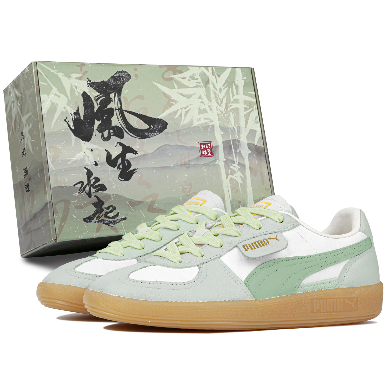 

Кроссовки Puma Palermo Skateboarding Shoes Unisex Low-top Green, зеленый