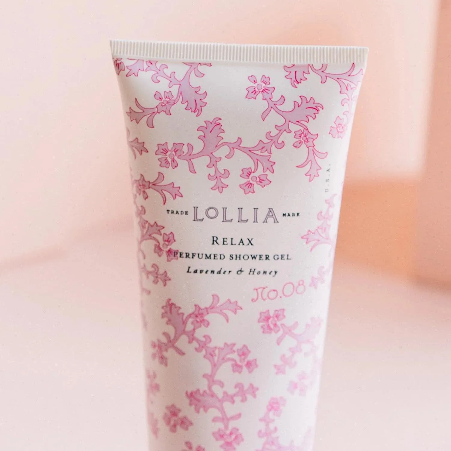 Гель для душа LOLLIA Relax, 237 мл - Лаванда и мед - Ароматизированный гель для душа, гель для душа с маслом ши, увлажняющий гель для душа для женщин., White/Lavender — фото 3