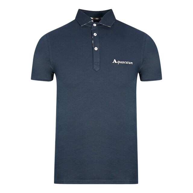 

Рубашка-Поло морского цвета с фирменным логотипом Aquascutum, синий