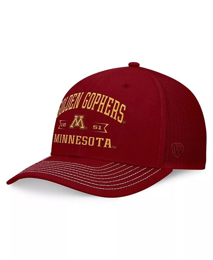 

Мужская темно-бордовая регулируемая кепка Minnesota Golden Gophers Carson Trucker Top of the World