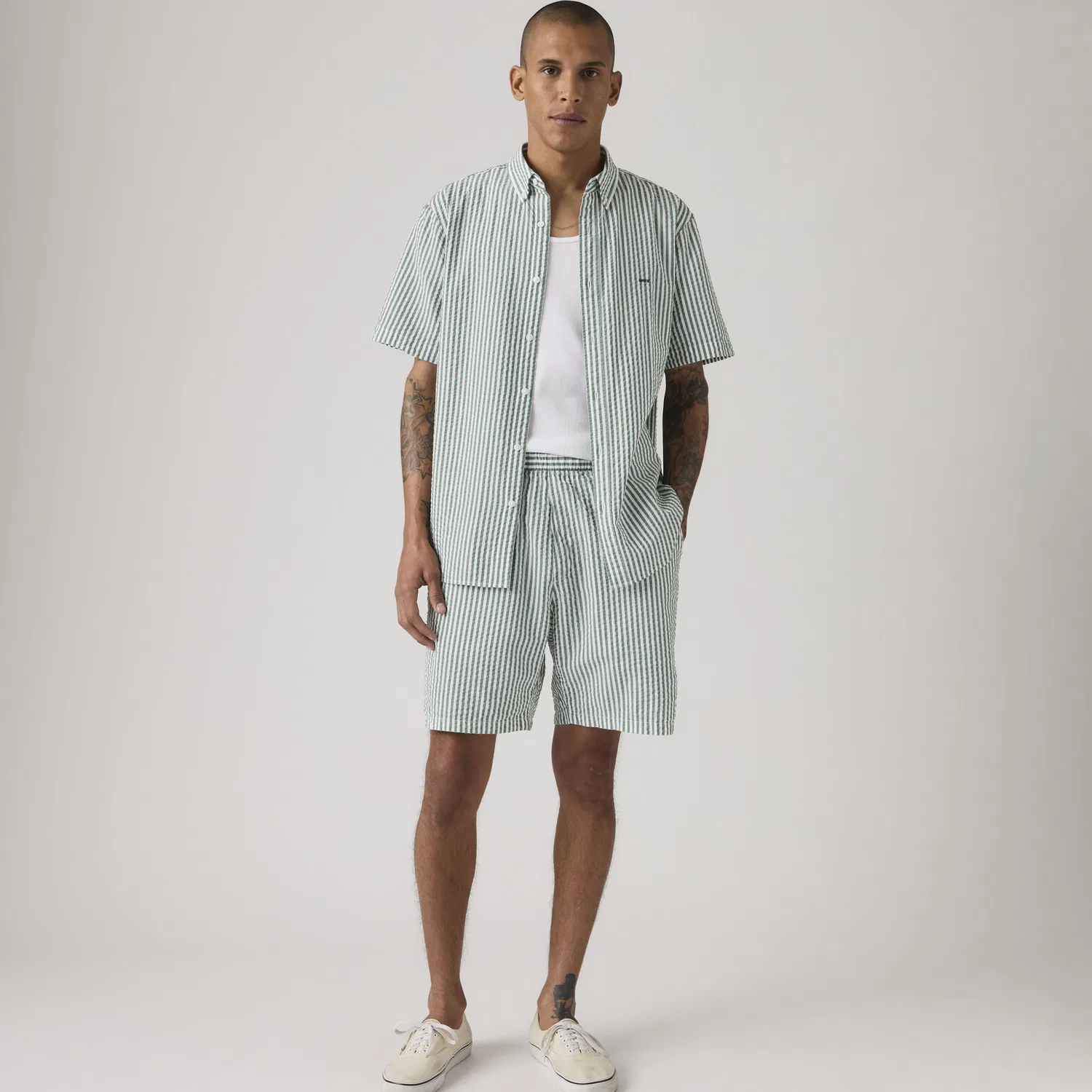 Мужские боксерские шорты из сирсакера, 7 дюймов Levi's, Green