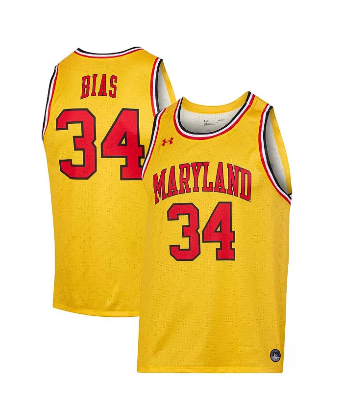 

Мужская реплика игровой футболки Len Bias Gold Maryland Terrapins Under Armour