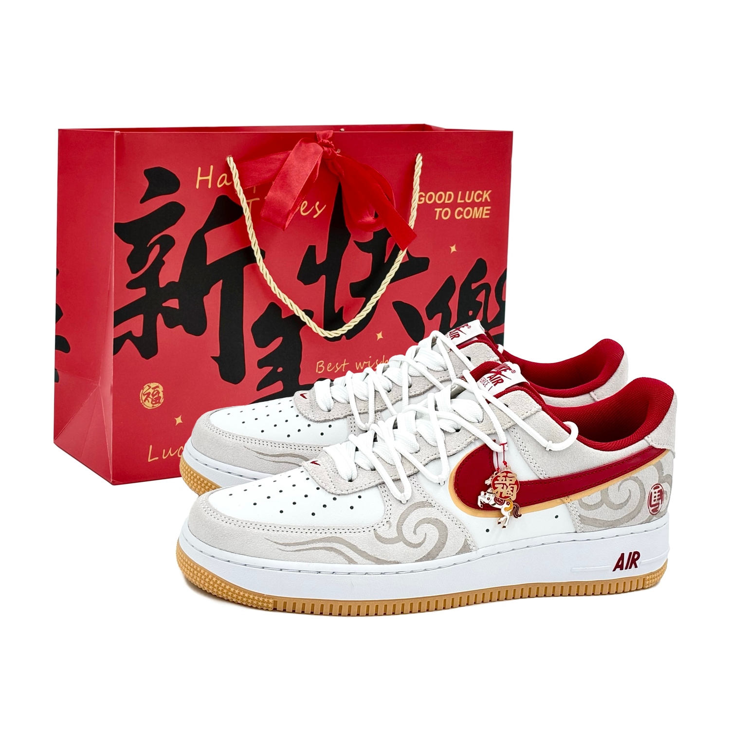 

Nike Кроссовки Air Force 1 Golden Horse Bestows Blessing Coverage Thermal Abrasion Resistant Balance Low top Skateboard Shoes