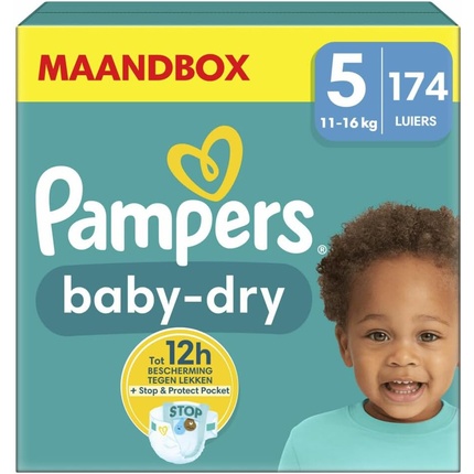 

Подгузники Baby-Dry Junior, размер 5, ежемесячная упаковка, до 12 часов, полная защита от протеканий Pampers