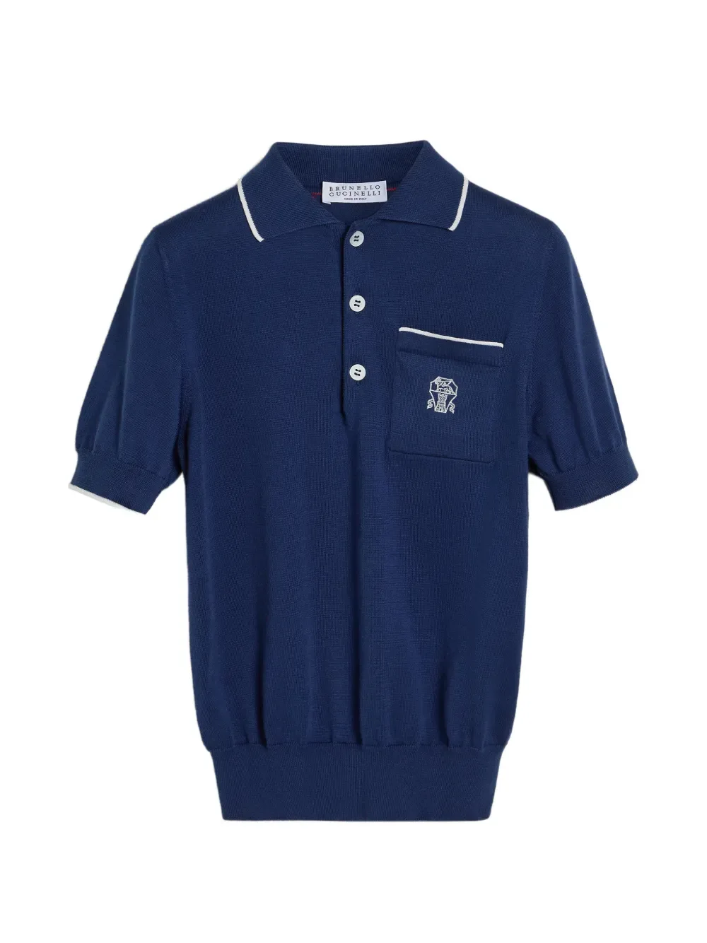 Рубашка поло с логотипом Brunello Cucinelli Kids, синий