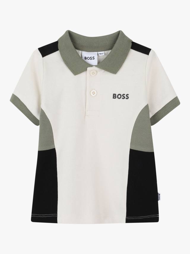 

BOSS Baby поло с цветными блоками из хлопка HUGO BOSS, Sand