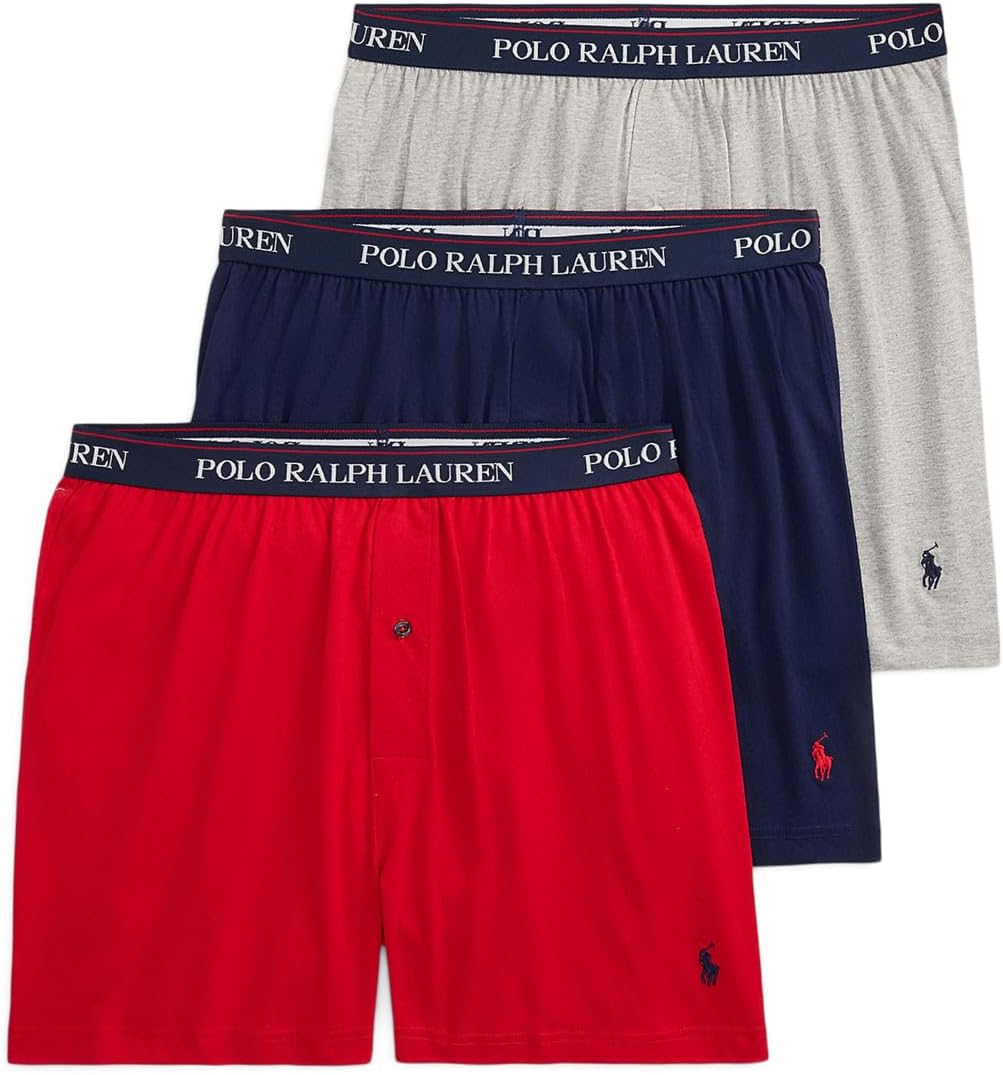 

Боксеры Polo Ralph Lauren P3 Classic Fit Knit Boxers, цвет RL2000 Red/Cruise Navy/Andover Heather