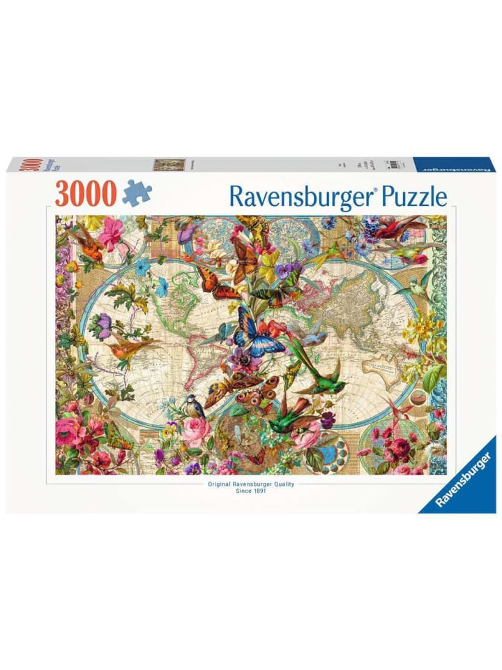 

Пазл Ravensburger «Карта мира из 3000 деталей с разноцветными бабочками»