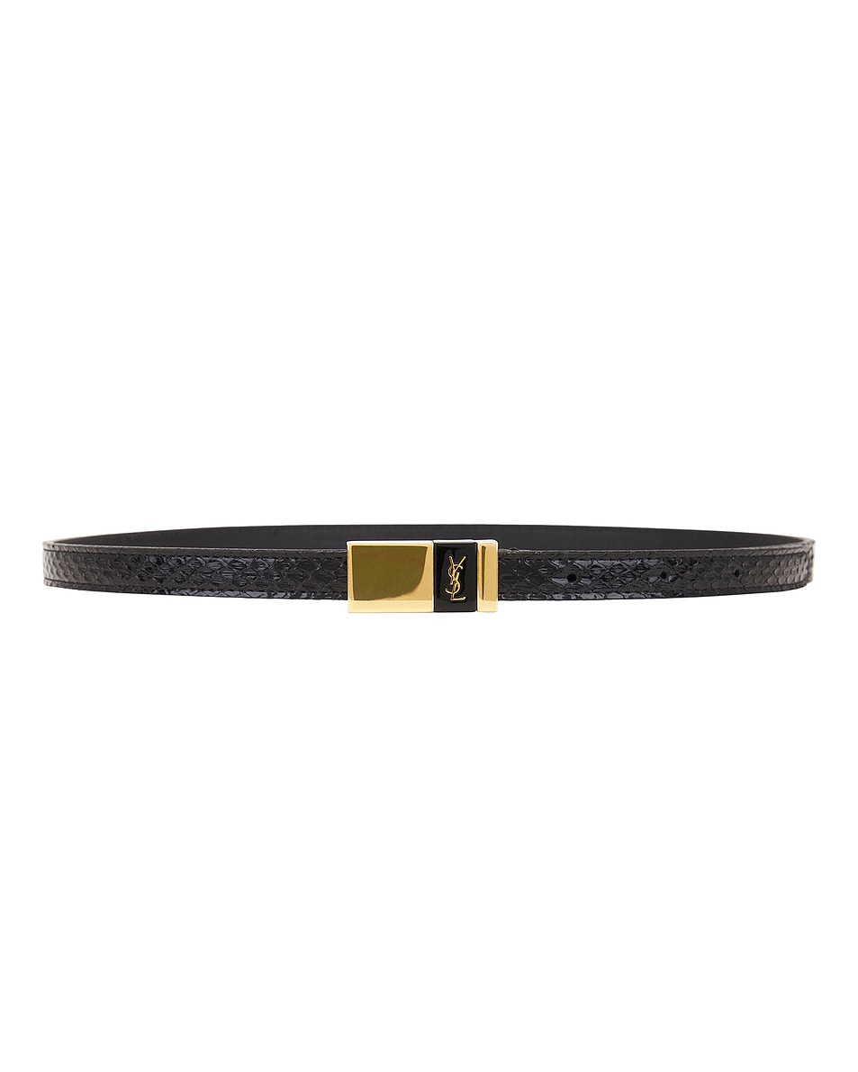 

Тонкий якорный ремень из питона Saint Laurent, цвет Nero