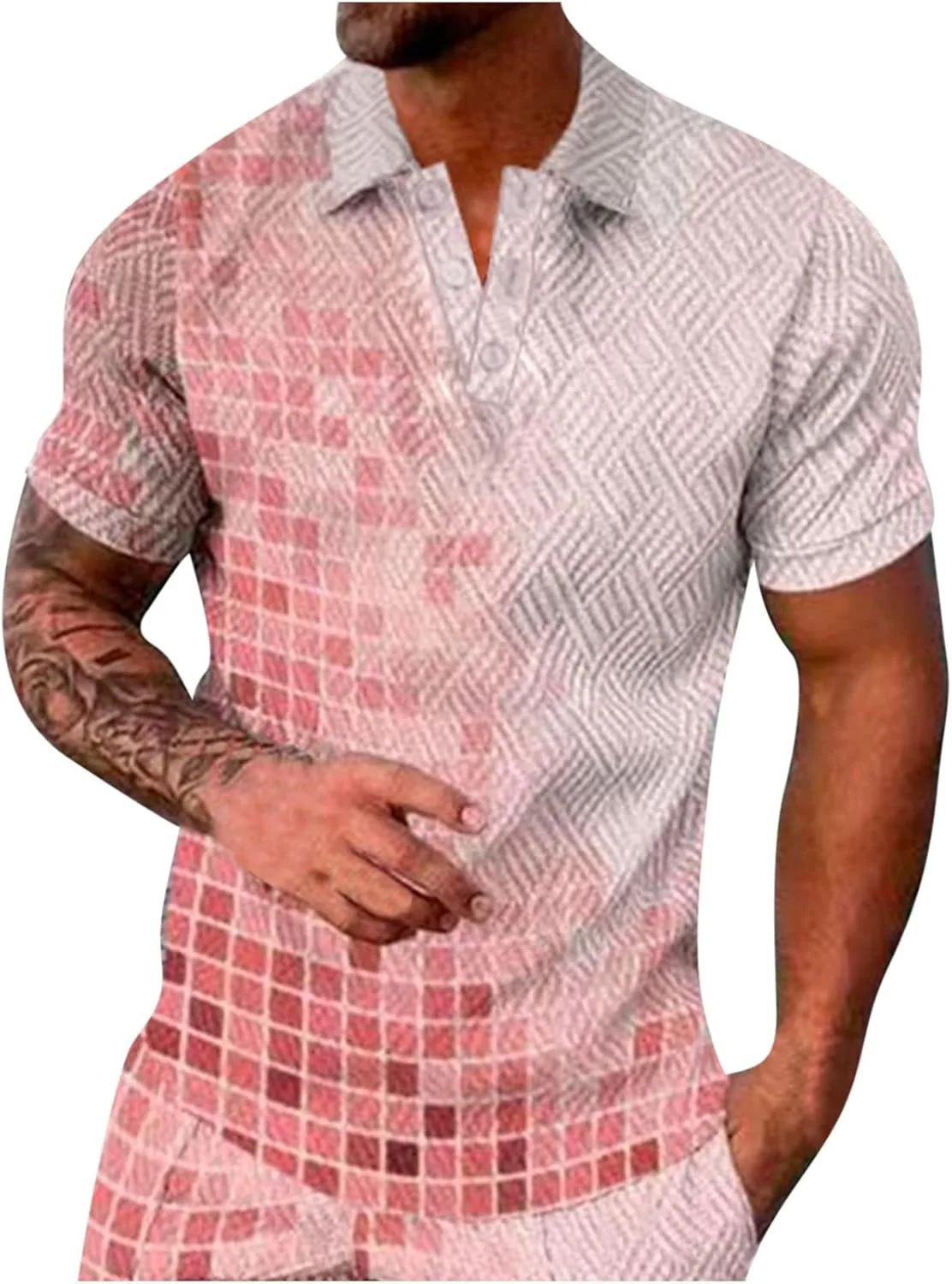 

Поло для мужчин casual с воротником на пуговицах