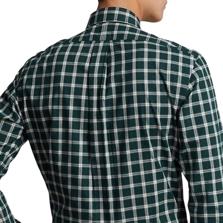 Polo Ralph Lauren Рубашка мужская с зеленым лацканом Moderate — фото 4