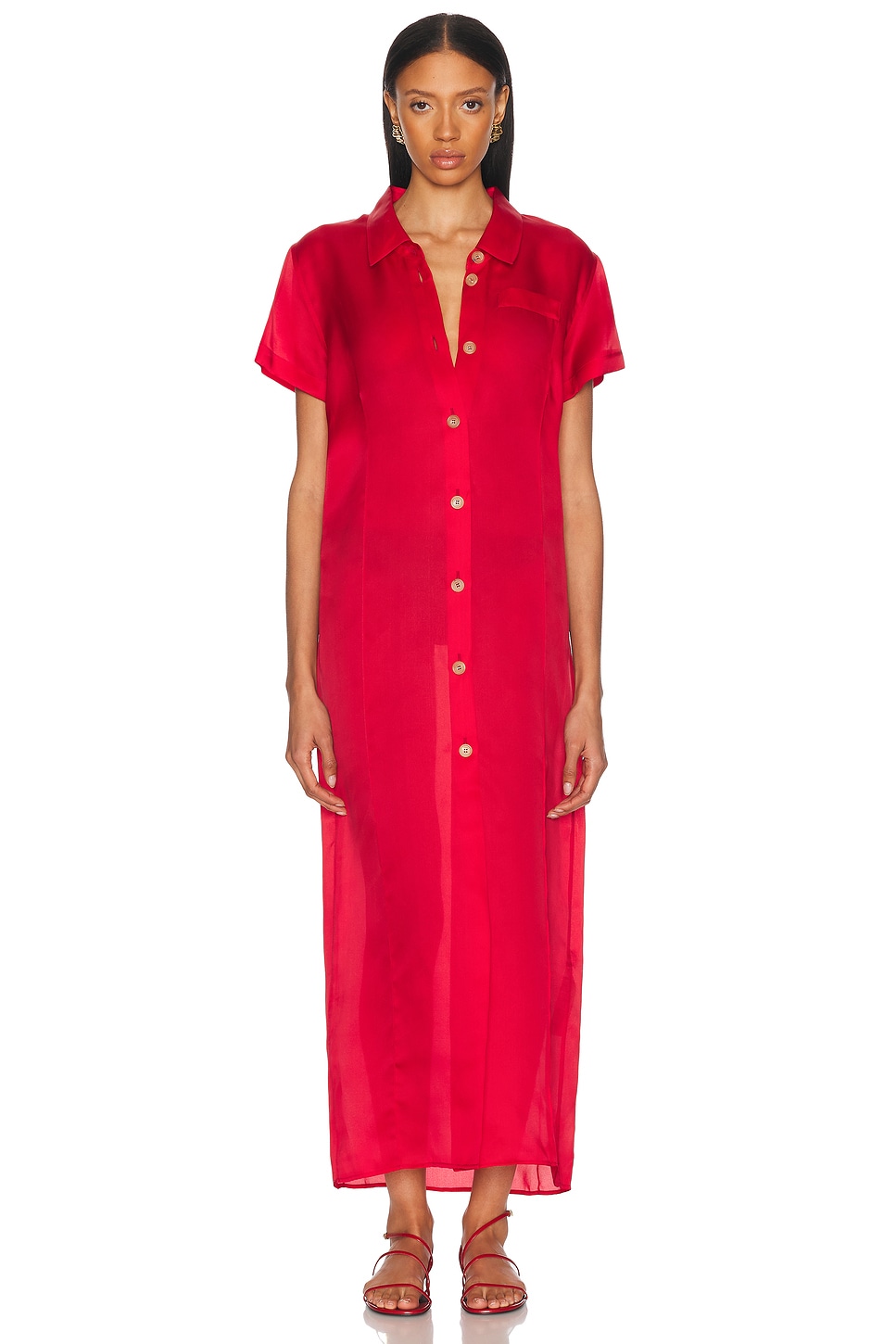 

Платье Effy из органзы Khaite, Raspberry