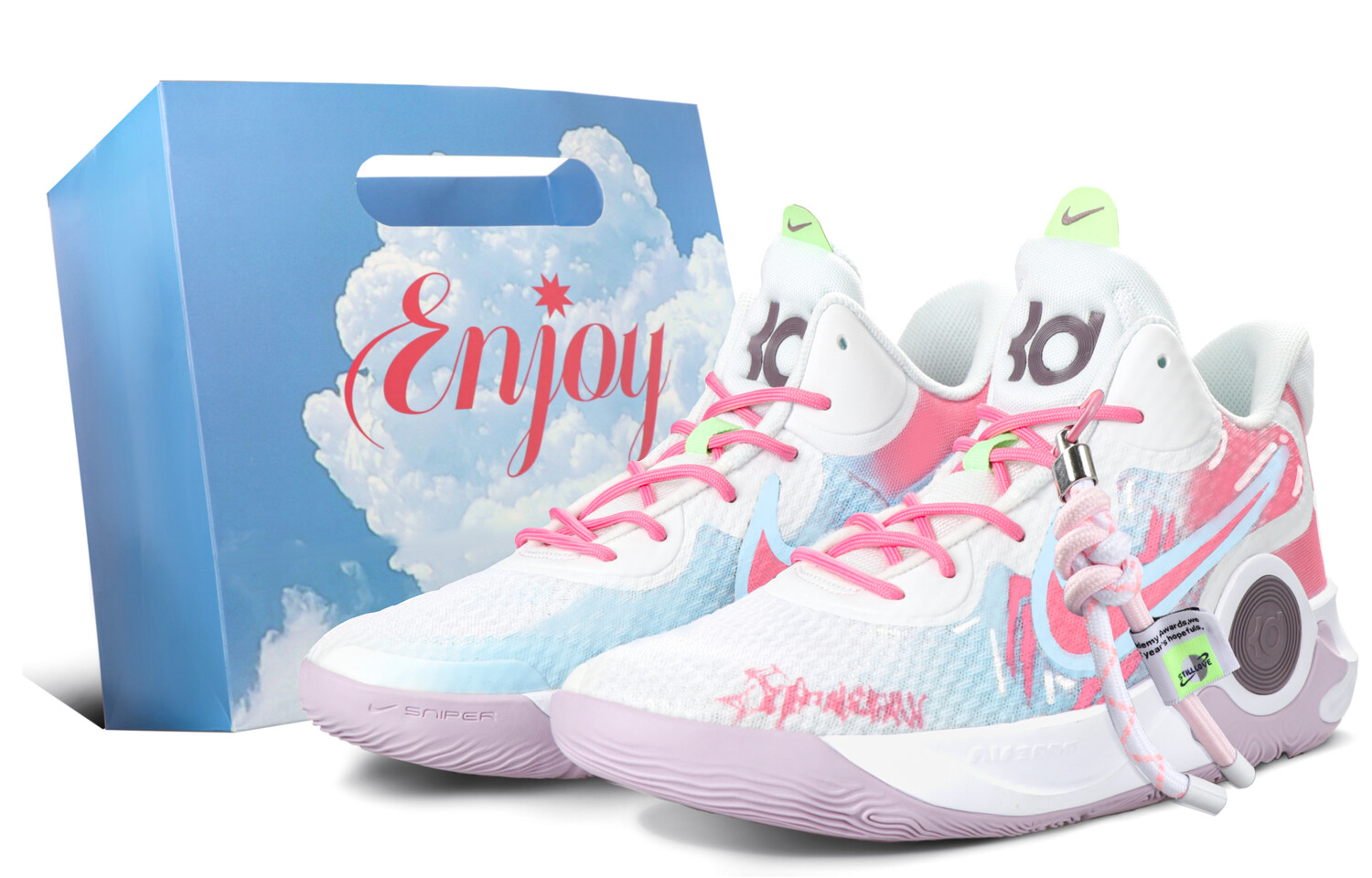 

Баскетбольные кроссовки KD Trey 5 IX унисекс средней высоты, белые, розовые, синие Nike