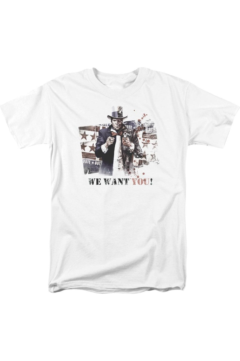 

Футболка с коротким рукавом для взрослых Batman Arkham City We Want You Gildan, белый