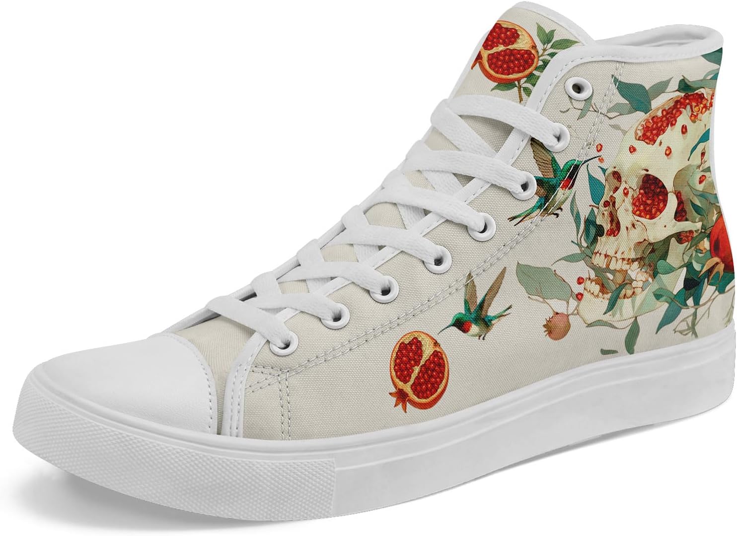 

Высокие кеды с черепом из холста для мужчин и женщин, панк-готический стиль, модные унисекс, стильные повседневные обувь с плоской подошвой Awsole, белый/красный/синий