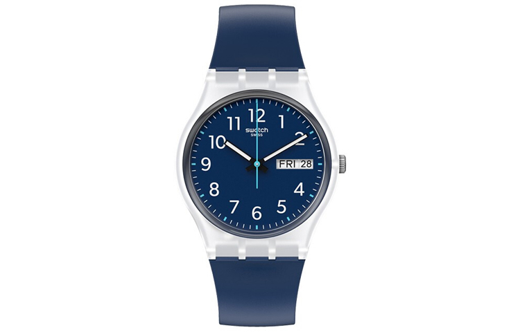 

SWATCH Часы Unisex 34mm Blue Watch GE725, Blue Dial