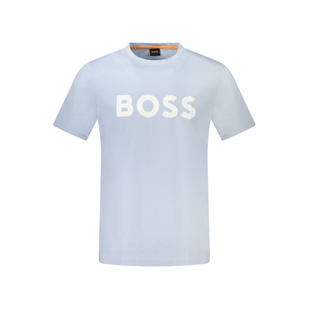 

Футболка из светло-голубого хлопка Hugo Boss