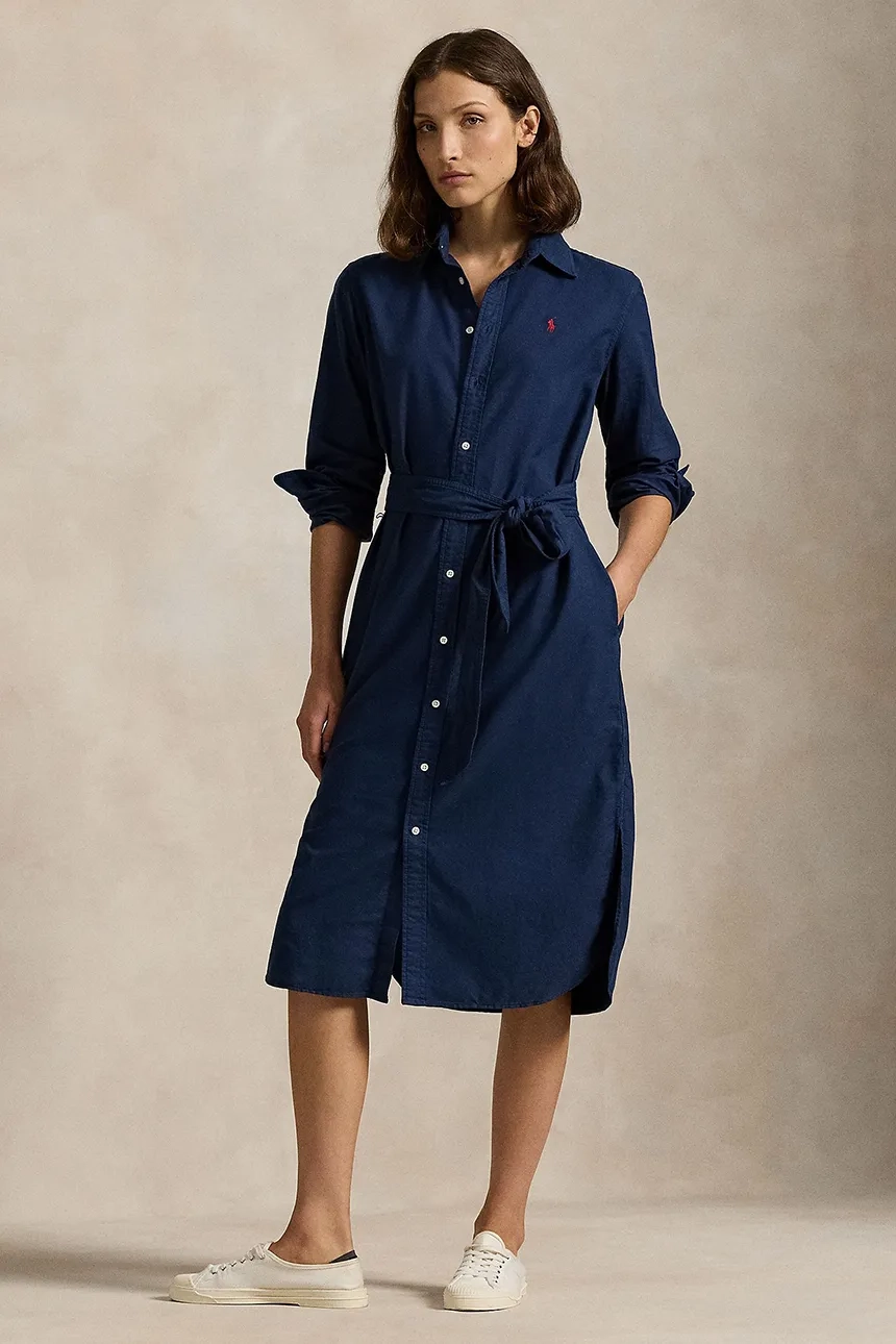 

Хлопковое платье Polo Ralph Lauren, темно-синий