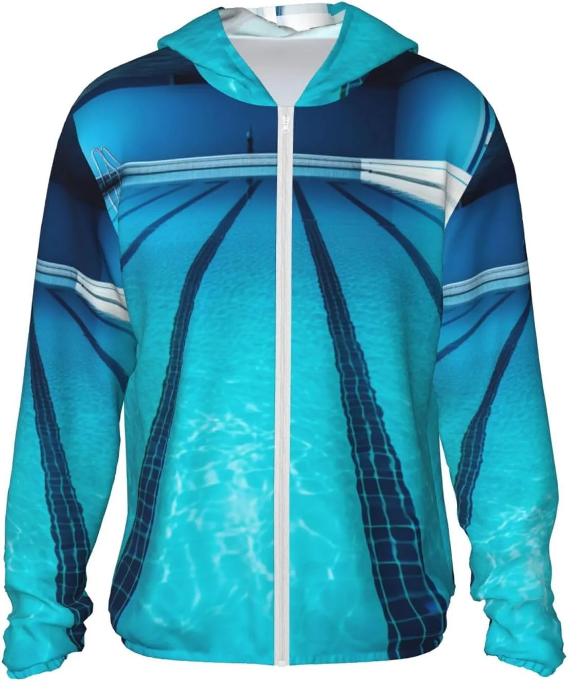 

Мужская футболка с длинным рукавом UPF 50+ Blue Swimming Pool для плавания и тренировок FHEDVBN