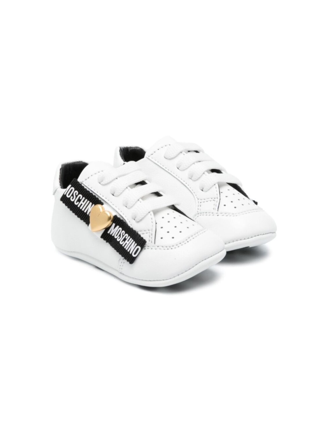 

Кроссовки Moschino Kids с логотипом на ленте, белый