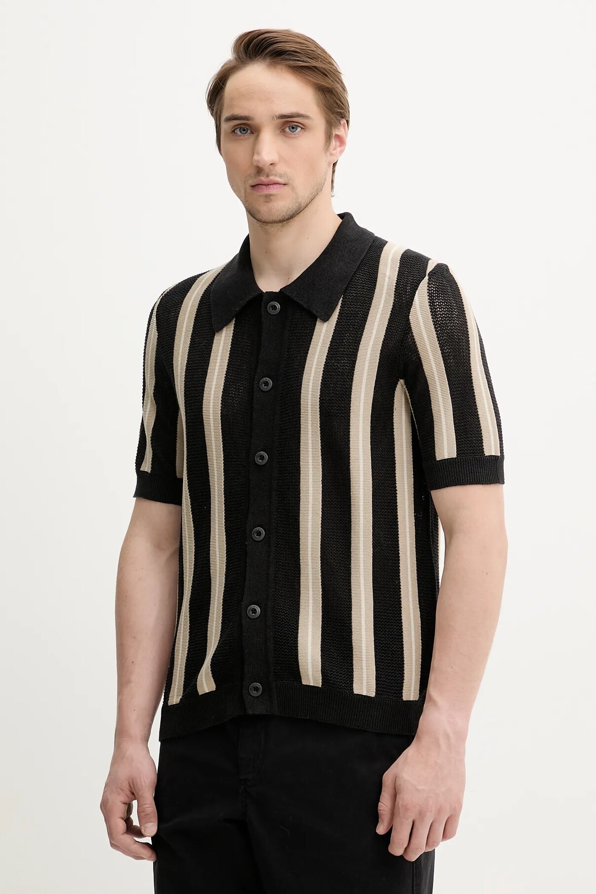 

Рубашка из смеси льна Marc O'Polo, черный