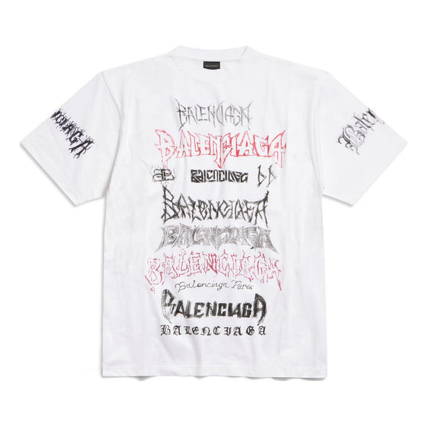 

Футболка diy metal t-shirt 'white black red' Balenciaga, белый
