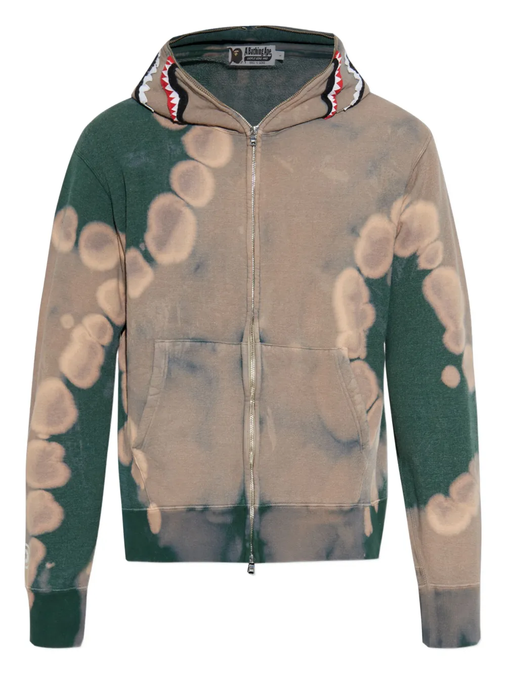 

Худи с узором тай-дай A BATHING APE, зеленый
