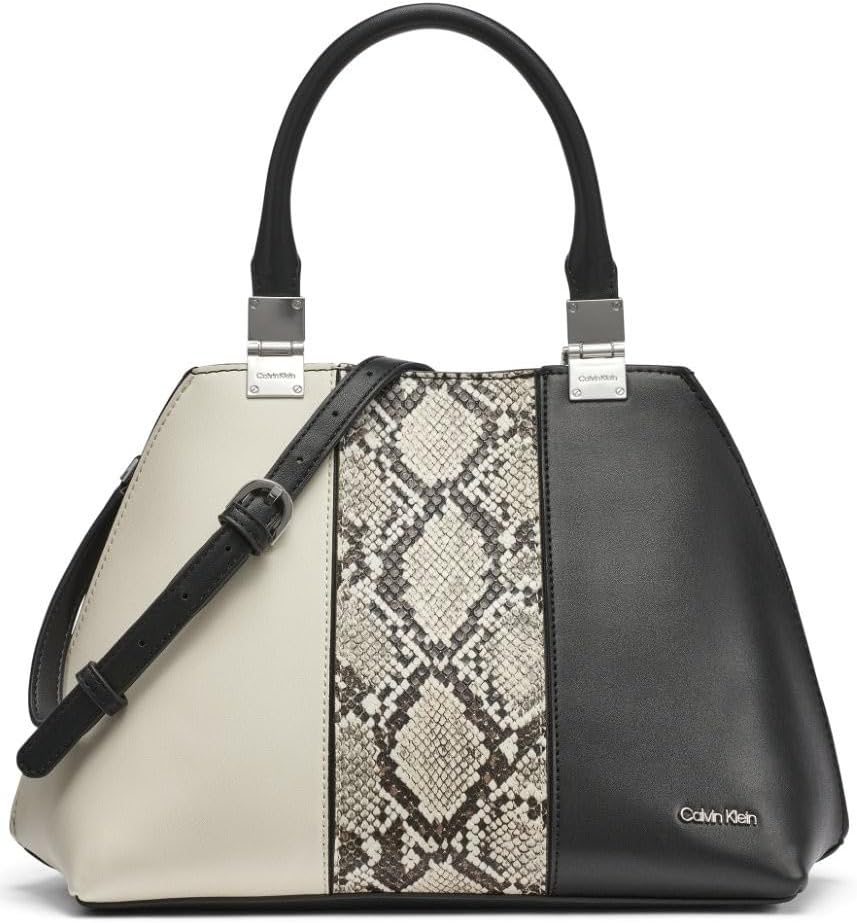 

Женская сумка-сэтчел Calvin Klein Granite Geometric - 2 в 1, Black Multi Snake