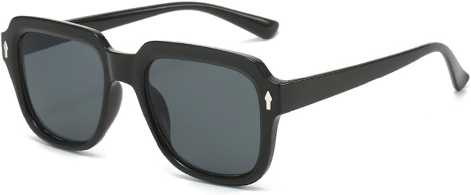 

Женские солнцезащитные очки с градиентным переходом цвета чая, защита от УФ-излучения UV400, заклепки. Мужские солнцезащитные очки в винтажном панк-стиле LANGSER, Black Gray