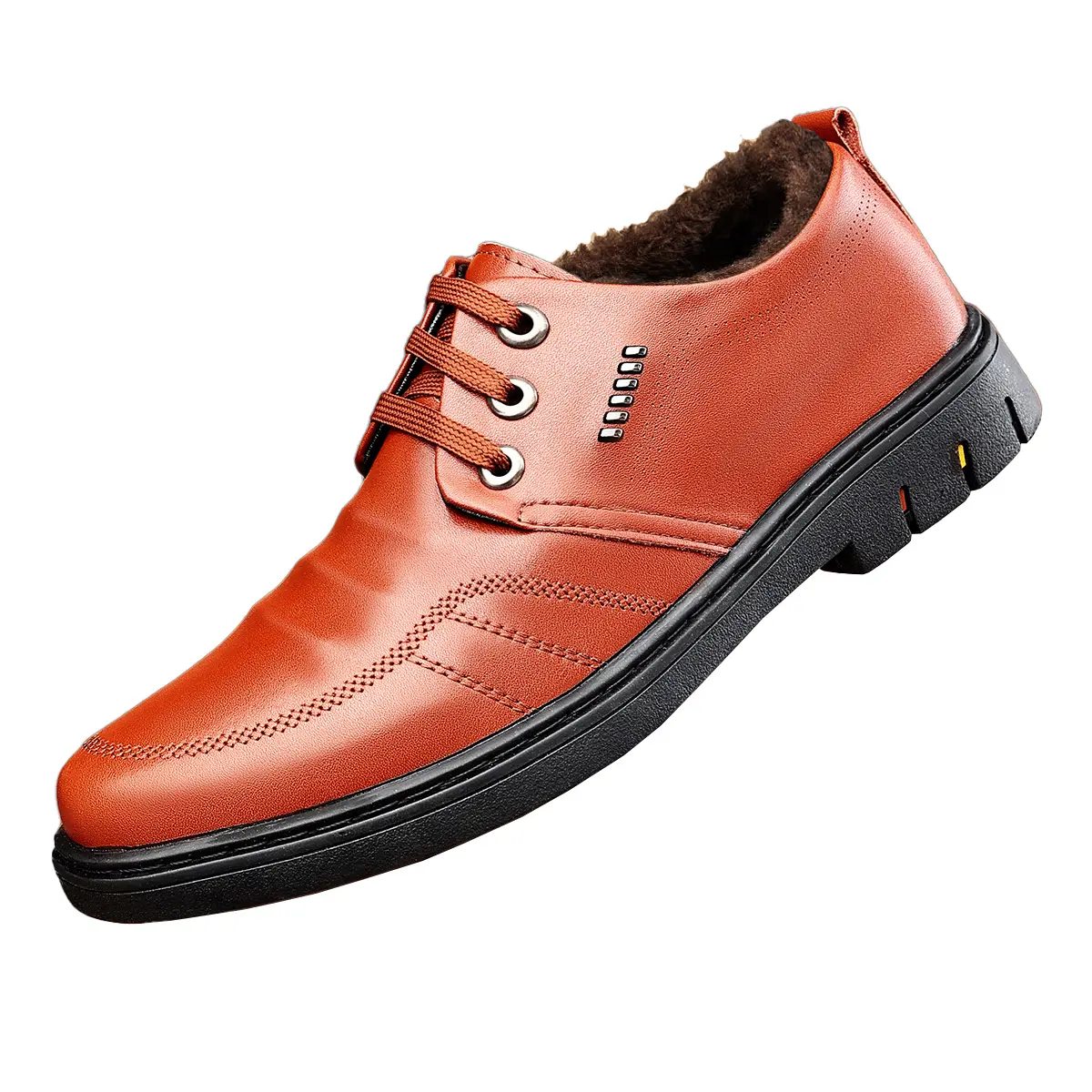 

Medd Мужские повседневные ботинки мужские низкие на коричневом флисовом подкладе, цвет Brown Fleece-Lined