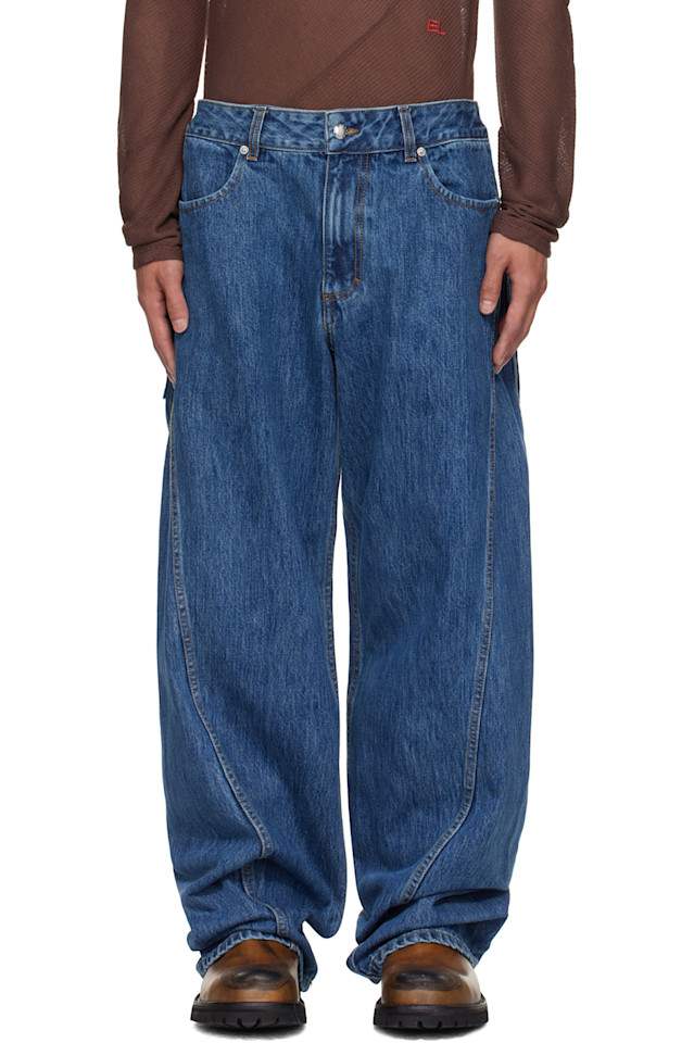 

Гибкие джинсы Eckhaus Latta, индиго