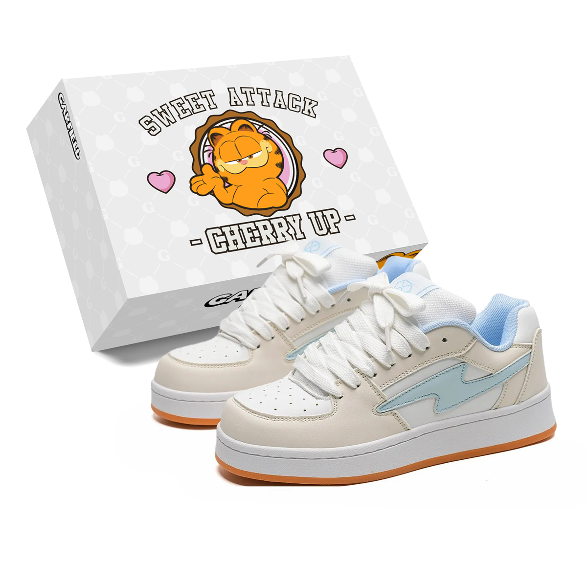 

JIAFEIMAOJIAZU Низкие скейтерские кремово-голубые унисекс, цвет Cream Blue