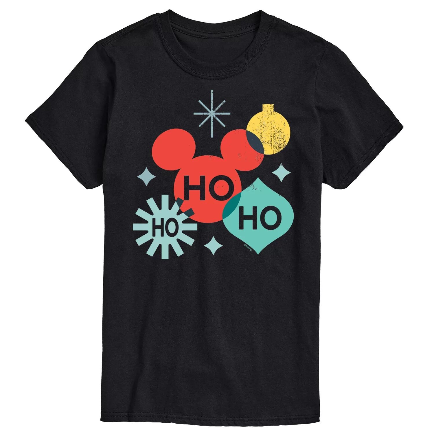 

Футболка's Big & Tall Holiday с рисунком Ho Ho Ho Shapes Disney, черный