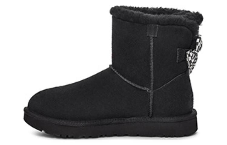 

Угги UGG Checkered Bow Short Snow Boots 'Black' Women's