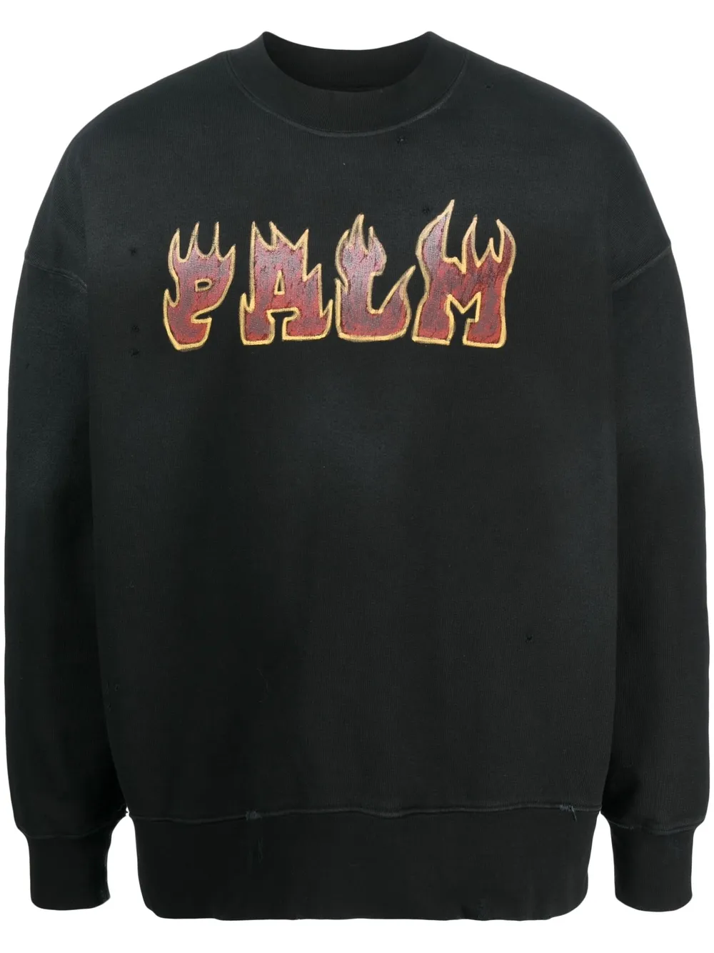 

Толстовка с принтом Logo Flames PALM ANGELS, черный