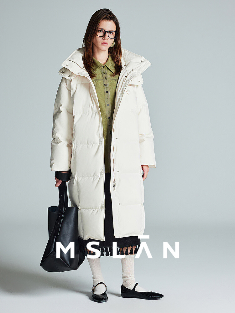 

Пуховик Mslan с капюшоном и лацканами, черный