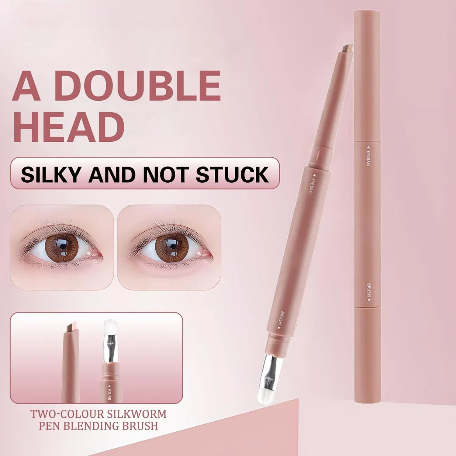 Консилер-хайлайтер для глаз Silk Worm Brightening Concealer, 2 цвета, 2.5 г, 02# — фото 4