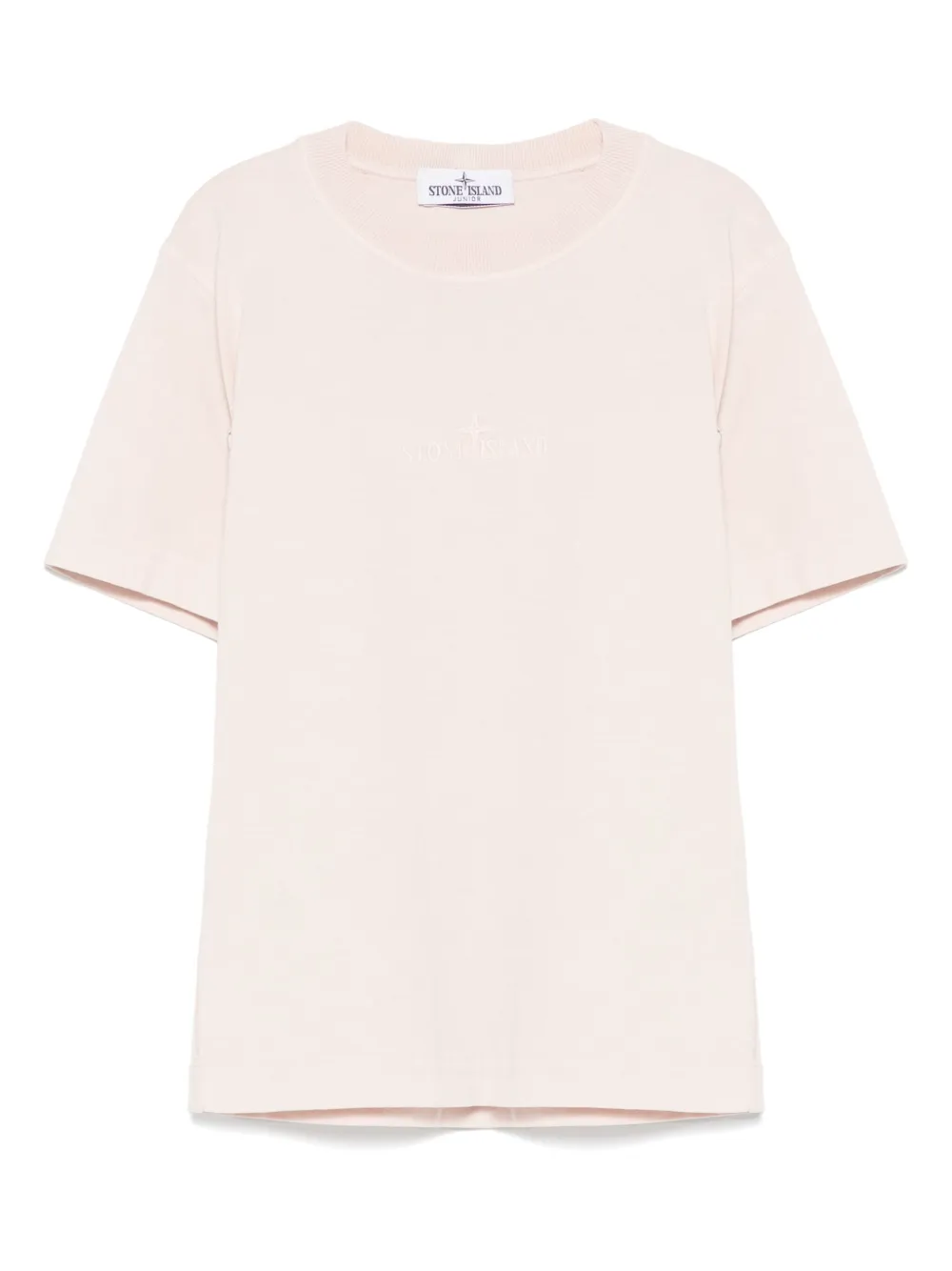 

Футболка с вышитым логотипом Stone Island Junior, розовый