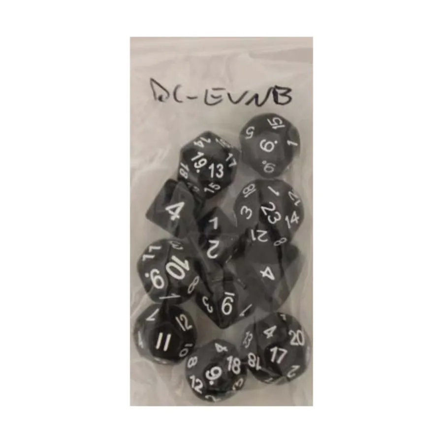 

Шаговые кубики для ролевых игр — черные с белым (13), Elfball Miniatures - Dice - Special Sets