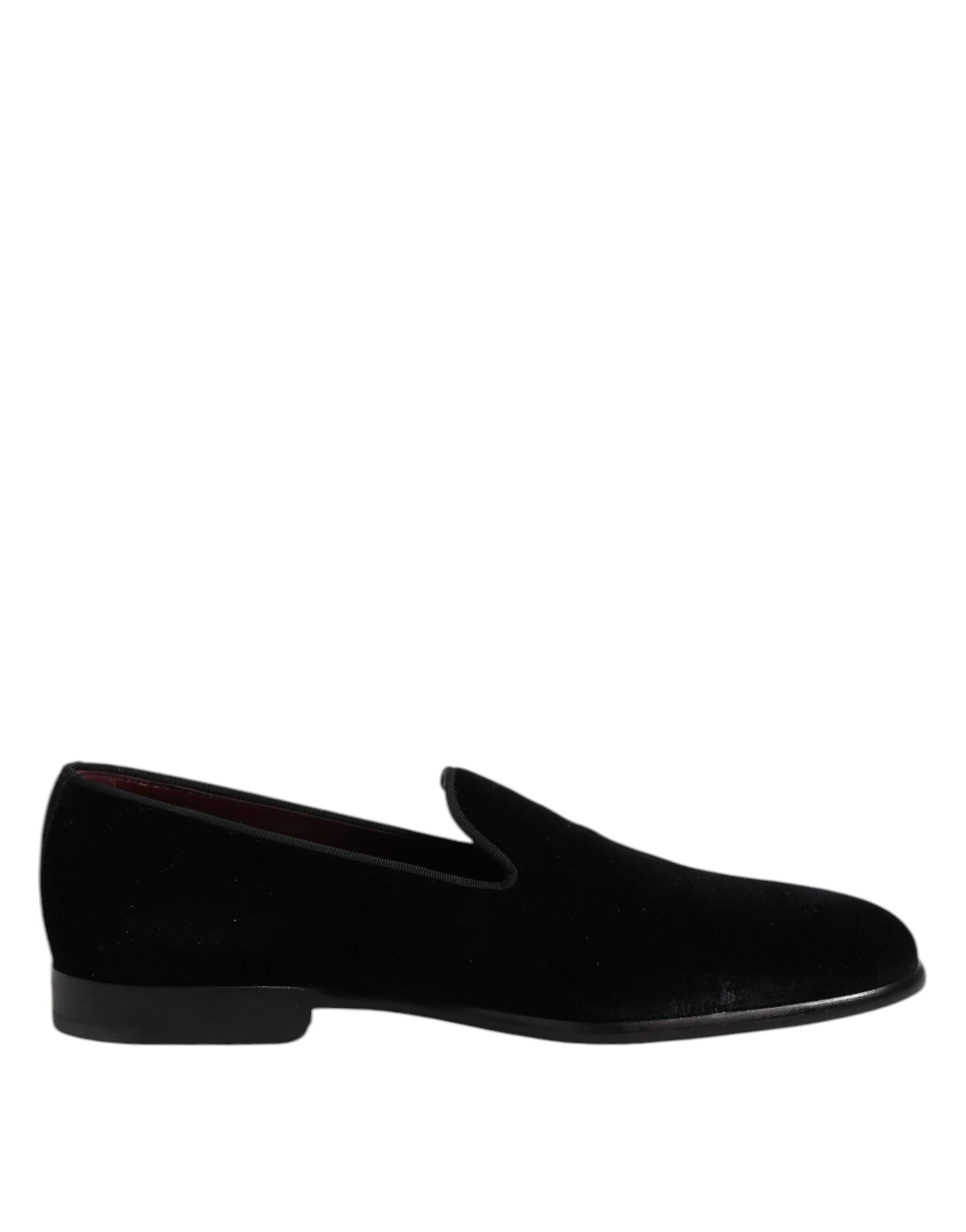 Черные бархатные туфли-лоферы Slip On, формальная обувь Dolce & Gabbana, черный