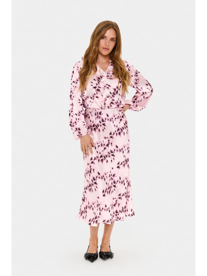 

SAINT TROPEZ Юбка NellaSZ А-образного силуэта, цвет бледно-сиреневый с цветочным узором