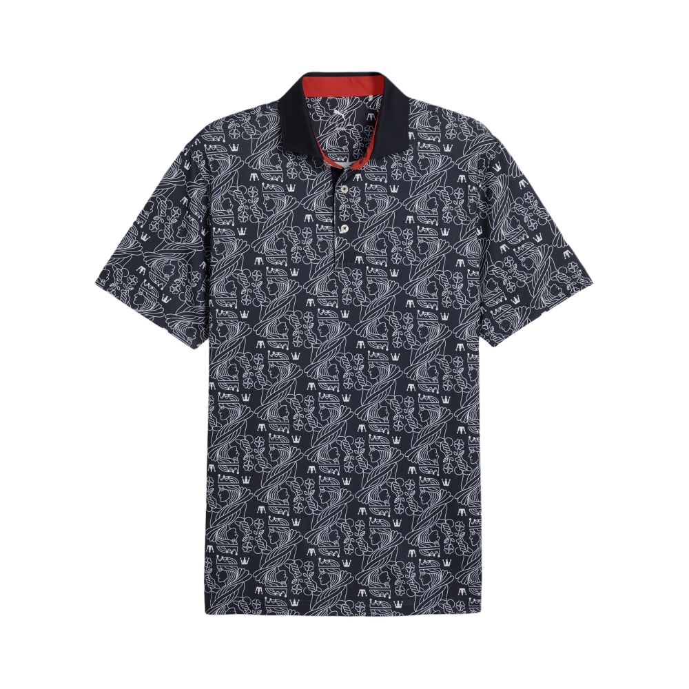 

FW25 PIQUE ROYAL Мужская одежда для гольфа PUMA, темно темно-синий-белый