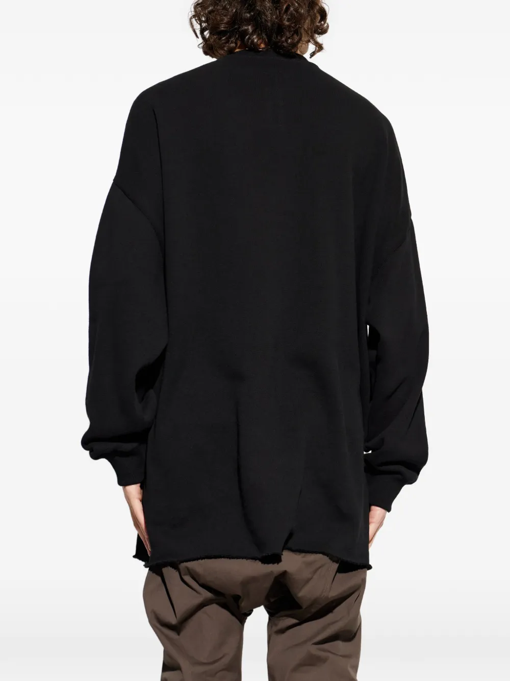 Толстовка с необработанными краями Rick Owens, черный — фото 4