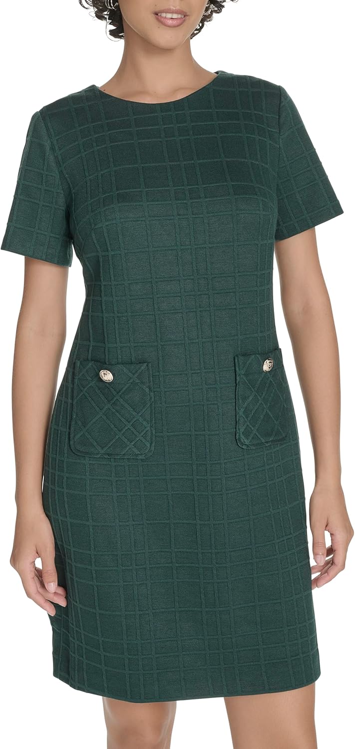 

Женское мини-платье Tommy Hilfiger с короткими рукавами и высоким воротом, на пуговицах, Cypress