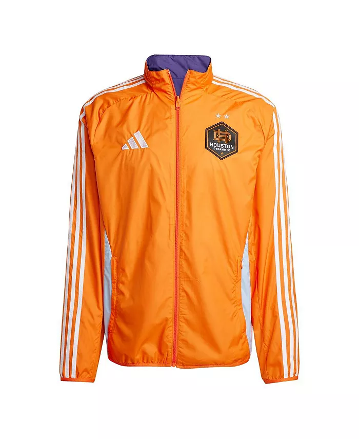 Мужская оранжево-фиолетовая реверсивная куртка на молнии Houston Dynamo FC 2025 Anthem adidas — фото 2