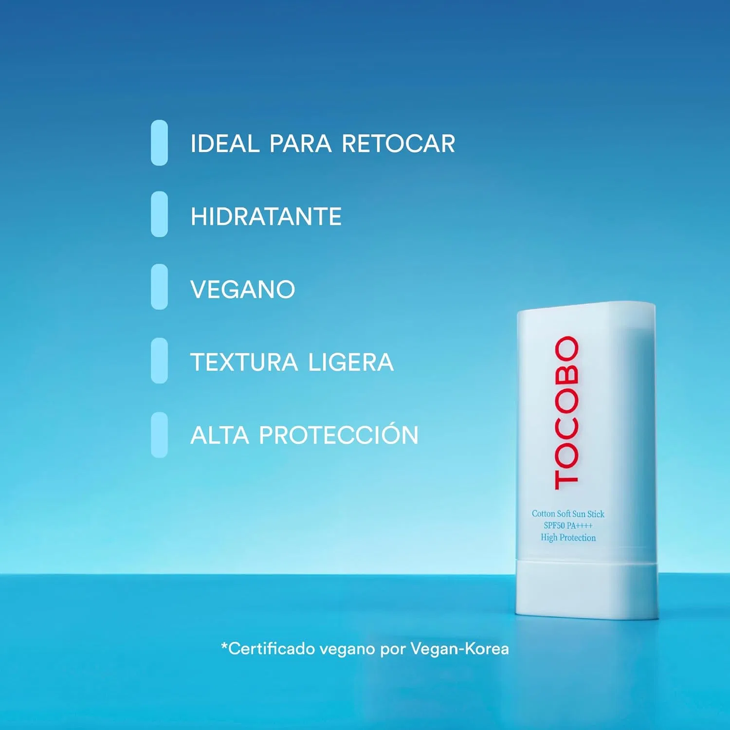 Солнцезащитный стик TOCOBO Cotton Soft SPF50+ PA+++, 19 г, голубой — фото 3