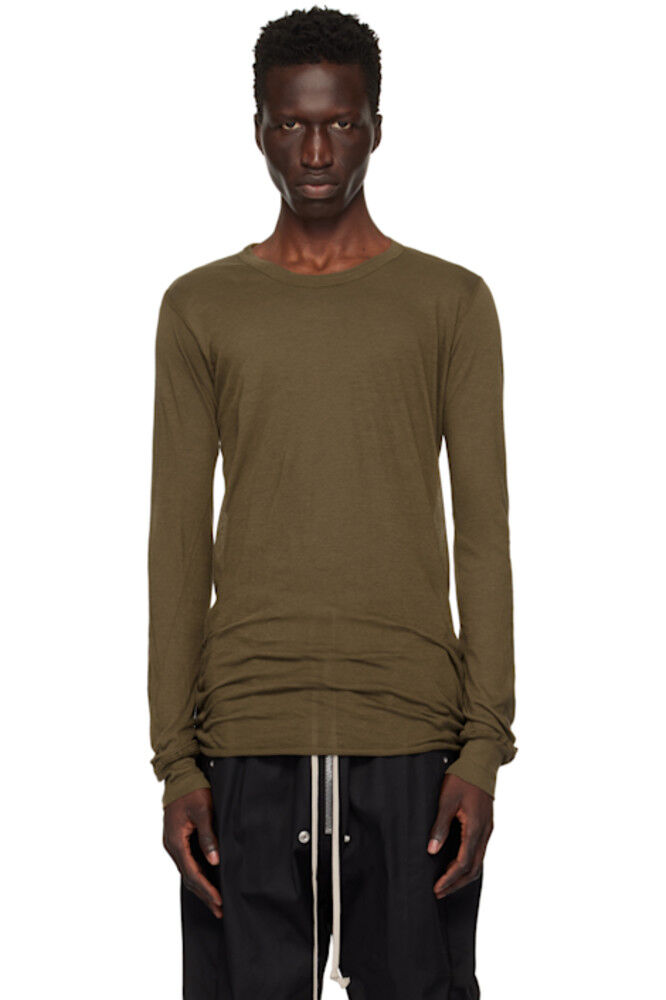 

Футболка Porterville Basic с длинным рукавом цвета хаки Rick Owens